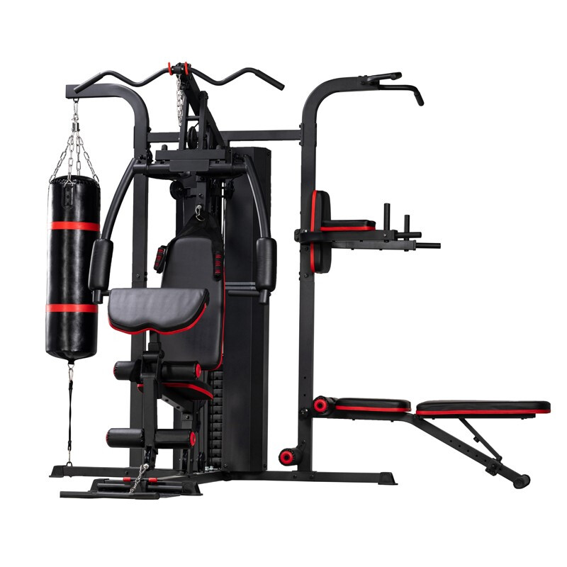 澳沃综合训练器 多功能力量械 家用健身器材 三人站组合健身器材